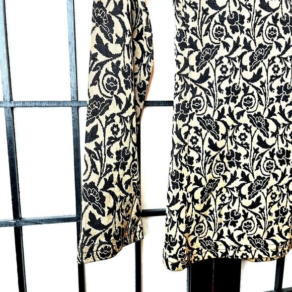 Vintage Jonden Mock Neck Bodycon Top Black Tan M - Picture 6 of 6